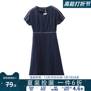 la系列欧美范拉链(范，拉链)设计开叉，飘逸连衣裙2023夏装女装折扣