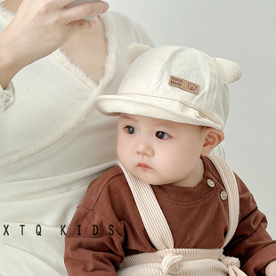 宝宝帽子春秋薄款婴幼儿遮阳帽夏季卡通，小耳朵小月龄6个月1岁防晒