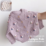 女童针织衫4外套1-2-3-5-6-8岁春秋季婴儿宝宝开衫上衣儿童装毛衣