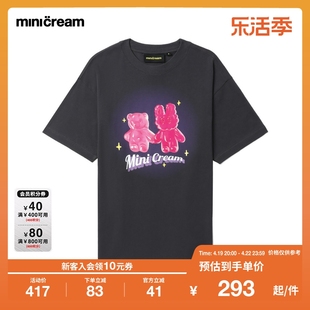 mini cream女装夏季小熊软糖图案印花潮流短袖T恤SS6124K
