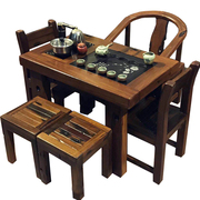 老船木茶桌d椅，组合中式家具纯阳木，功夫茶台型公室小办客厅实台茶