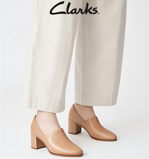 2023春Clarks其乐芙蕾瓦系列女鞋单鞋女粗跟皮鞋高跟乐福鞋