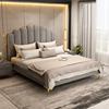 轻奢布艺床现代简约双人床ins风网，红科技布床1.8米主卧小户型布床