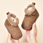 羊皮毛一体雪地靴儿童，冬季男童鞋子，女童防水防滑加厚大棉鞋