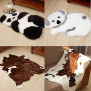 仿动物皮地毯熊猫奶牛皮斑马，豹纹地毯ins民宿个性毛绒地垫坐垫潮