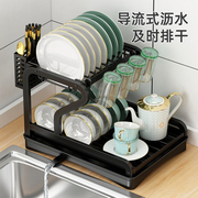 碗碟碗盘双层沥水架放碗筷子整理收纳架厨房，台面小型多功能置物架