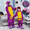 紫龙动物卡通连体睡衣法兰绒儿童长袖如厕版恐龙家居服连体衣冬季