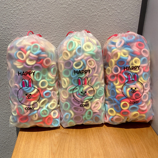 600条毛巾圈皮儿童橡皮筋不伤发发圈不伤发韩国可爱彩色毛巾圈弹