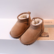 儿童雪地靴冬季女童棉靴加绒加厚男童保暖鞋子防滑宝宝大棉鞋