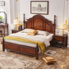 美式乡村实木床1.8米罗马柱复古主卧双人床2.0米欧式高箱储物婚床