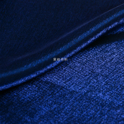 宝蓝色高品质加厚琉璃廓形感丝麻，缎面料风衣西装礼服定制布料