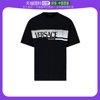 香港直邮Versace范思哲男士圆领T恤衫黑色五分袖舒适宽松气质