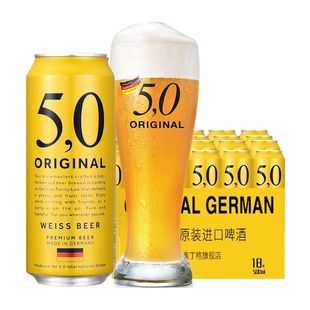 5 0德国进口原浆精酿啤酒一整箱清爽小麦白啤500ml*18罐