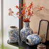 新中式青花瓷花瓶大绿植，插花水养复古陶瓷，花器客厅玄关装饰品摆件