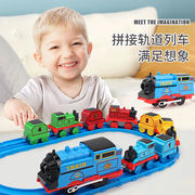 仿真电动小火车轨道套装玩具，儿童男孩汽车合金6模型，4宝宝2益智3岁
