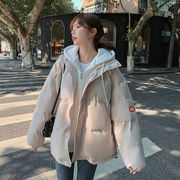 托玛菲羽绒棉服女短款韩版宽松慵懒风，冬季女装假两件外套显瘦小个