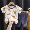 夏装儿童短袖t恤宝宝纯棉套装韩版男女童卡通t恤婴幼儿短袖两件套