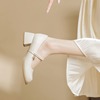 法式玛丽珍女鞋2024秋款新中式白色中跟旗袍鞋子高跟粗跟单鞋