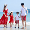 2023时尚潮流亲子装，春夏装中国风母女连衣裙母子，装海边沙滩裙