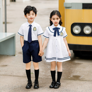 幼儿园园服夏天入园照服装学院风儿童毕业班服套装小学生校服夏季