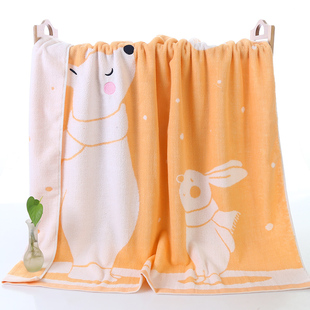 纯棉儿童毛巾被幼儿园午睡盖被卡通提花空调被抱被浴巾老