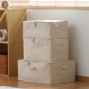 日式布艺纯棉衣服收纳箱衣橱柜衣物棉被整理袋大容量防潮可水洗包