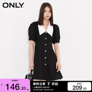 绫致ONLY2024春夏时尚短款收腰显瘦潮流牛仔连衣裙女