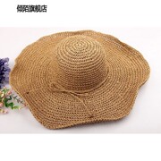2020春夏季纯手工，编织时尚简约大沿帽沙滩帽太阳帽