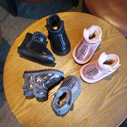 儿童雪地靴2022冬季童鞋，加绒防滑软底宝宝棉靴石头，纹婴儿靴子