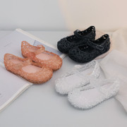 女孩公主凉鞋镂空水晶果冻鞋，女童宝宝女宝沙滩洞洞鞋儿童塑料透明