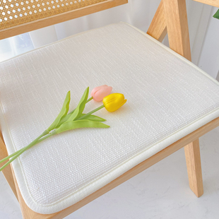 餐椅垫冬季简约棉麻纯色，百搭梯形海绵椅子，垫办公室透气防滑坐垫