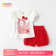 0-1-3岁婴儿童装女童宝宝夏装短袖短裤公主裙衫套装夏季衣服洋气2