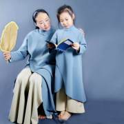 儿童风衣女童汉服唐装亲子装古装女童古装亲子服中国古风儿童服饰