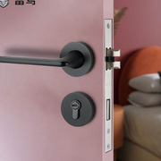 雷鸟卧室门锁室内木门分体锁黑色磁吸静音现代简约房间门家用锁具