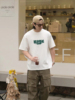 JY男装工作室美式复古字母拼布刺绣短袖t恤男款夏季韩版宽松体恤