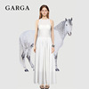 garga白色赫本风背心，连衣裙高级感针织，拼接圆领高腰显瘦质感长裙