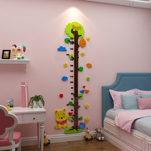 儿童身高墙贴亚克力，3d立体测量尺卡通卧室房间，装饰布置可移除壁纸