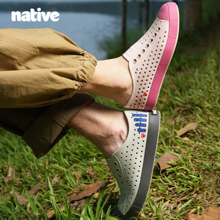 nativejefferson洞洞鞋情侣款爱心，标记夏季透气轻便时尚包头凉鞋