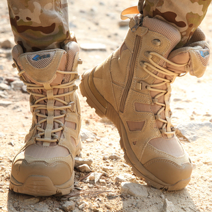 男靴男士特种兵沙漠靴男夏季透气战术靴黑鹰，作战靴高帮户外登山鞋