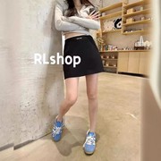 RL.shop7088美式复古女装半身裙气质百搭洋气高腰包臀短裙