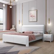 1.8m1.5枕中梦实木床现代简约白色烤漆橡木床北欧气压高箱储物米