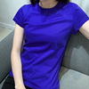 欧洲站短袖t恤女2020蓝色潮欧货打底修身短款韩版港味风半袖
