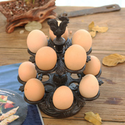 美式乡村装饰铸铁双层鸡蛋架，鸡蛋篮美妆蛋收纳架子，收纳创意鸡蛋托