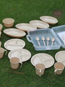 户外碗便携式24件套野营餐具四人组环保野餐包野炊用品野餐盒套装