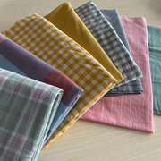 全棉大布头微瑕疵水洗棉，色织宽幅床品布床单(布床单)处理纯棉布料