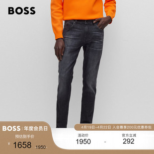 hugoboss男士，春夏修身版型柔软灰色牛仔裤