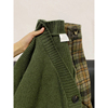 日系慵懒绿色V领开衫毛衣女早秋冬小个子宽松外穿单排扣针织外套