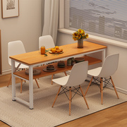 餐桌家用小户型窄桌奶茶店桌子，现代简约租房商用餐馆吃饭桌椅组合