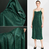 100%醋酸墨绿色皱布料高档褶皱汉服吊带连衣裙衬衣服装设计师面料