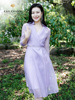 eahchanie奕辰同款设计感西装连衣裙紫色法式高级感衬衫裙子